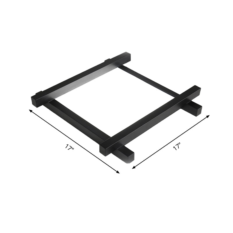 Modern Metal Led Flush Mount Lamp With Crisscross Design - Black/White 17’/21’/25’ Wide