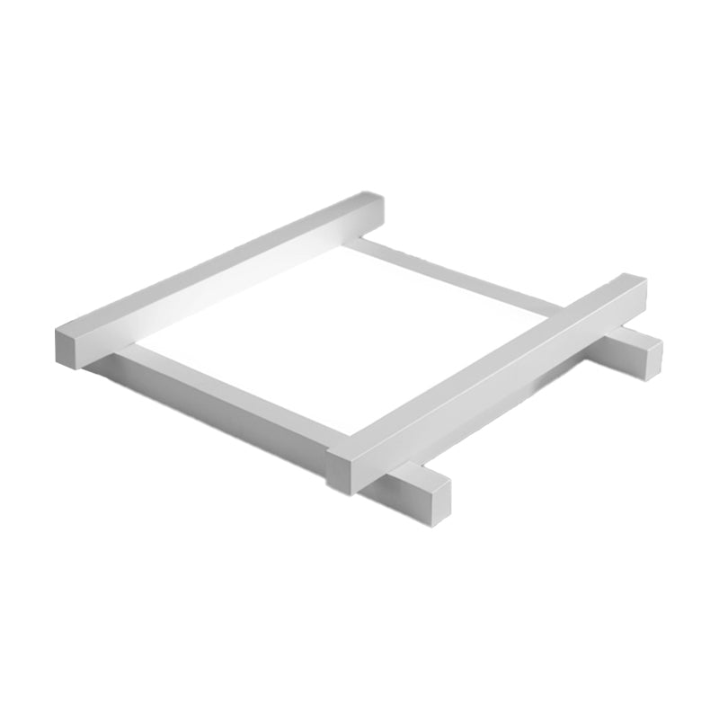 Modern Metal Led Flush Mount Lamp With Crisscross Design - Black/White 17’/21’/25’ Wide