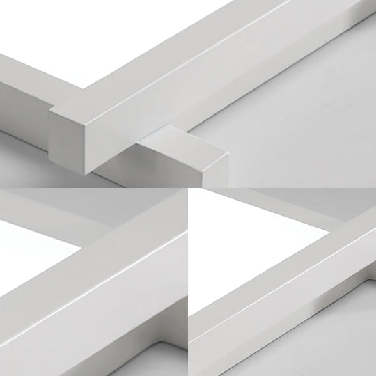 Modern Metal Led Flush Mount Lamp With Crisscross Design - Black/White 17’/21’/25’ Wide