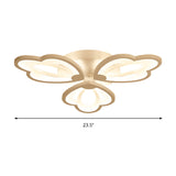 Modern Floral Led Ceiling Light With Acrylic Shade And 3/5/9 Lights In White/Warm/Natural Tone -