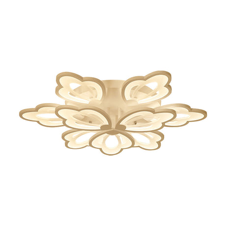 Modern Floral Led Ceiling Light With Acrylic Shade And 3/5/9 Lights In White/Warm/Natural Tone -
