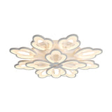 Modern Floral Led Ceiling Light With Acrylic Shade And 3/5/9 Lights In White/Warm/Natural Tone -