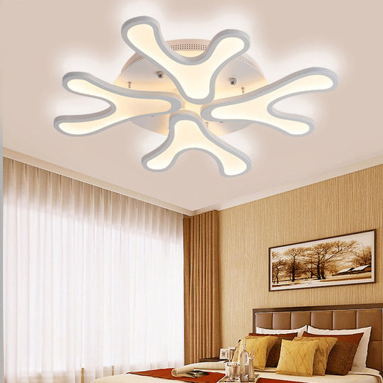 Contemporary Coral Led Flush Mount Ceiling Light - Acrylic 4/6/12 - Light Bedroom Lighting Fixture
