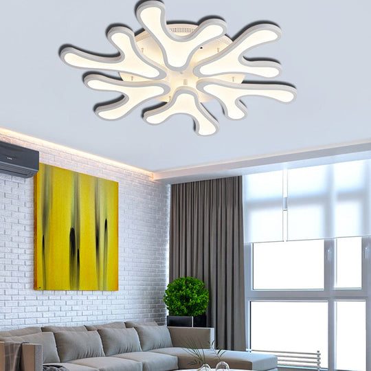 Contemporary Coral Led Flush Mount Ceiling Light - Acrylic 4/6/12 - Light Bedroom Lighting Fixture