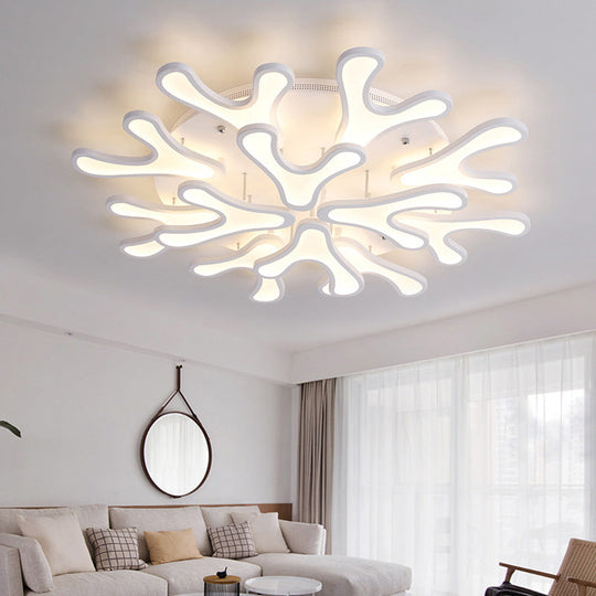 Contemporary Coral Led Flush Mount Ceiling Light - Acrylic 4/6/12 - Light Bedroom Lighting Fixture