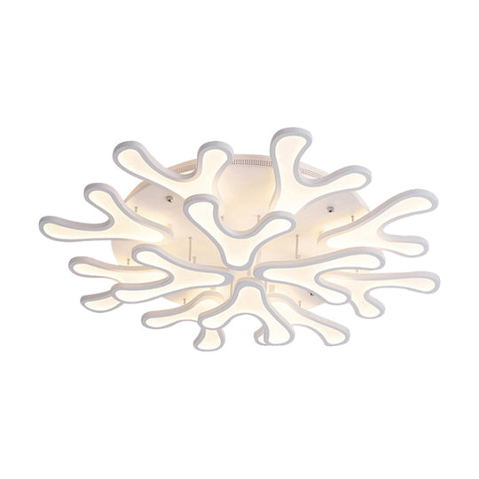 Contemporary Coral Led Flush Mount Ceiling Light - Acrylic 4/6/12 - Light Bedroom Lighting Fixture