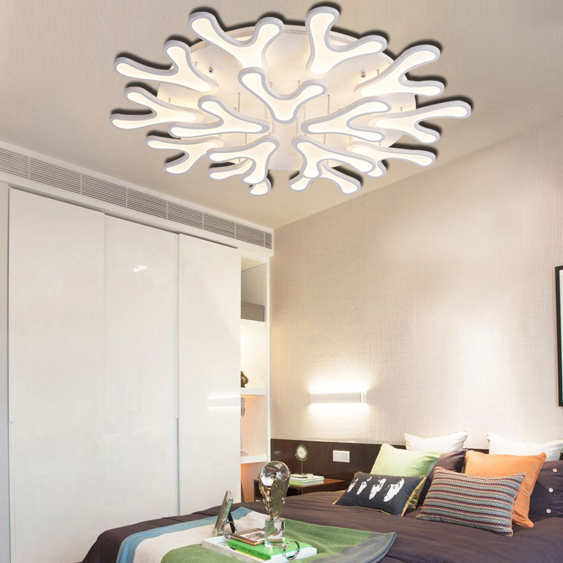 Contemporary Coral Led Flush Mount Ceiling Light - Acrylic 4/6/12 - Light Bedroom Lighting Fixture