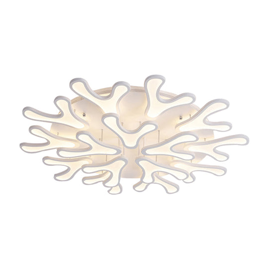 Contemporary Coral Led Flush Mount Ceiling Light - Acrylic 4/6/12 - Light Bedroom Lighting Fixture