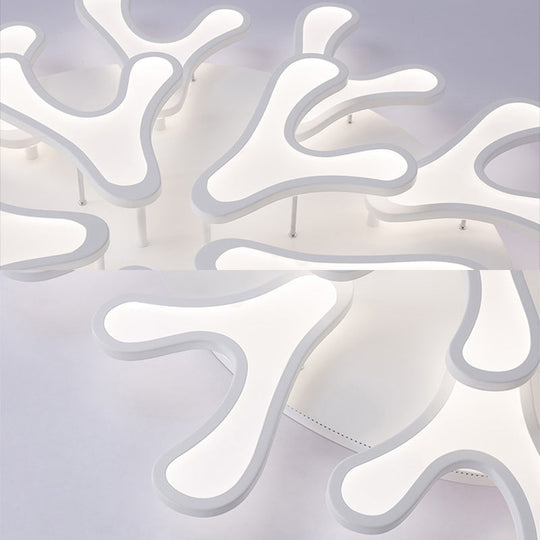 Contemporary Coral Led Flush Mount Ceiling Light - Acrylic 4/6/12 - Light Bedroom Lighting Fixture