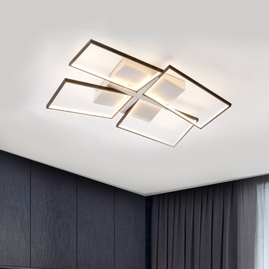 Minimalist Clear Glass Led Semi - Mount Ceiling Lamp In Warm/White/3 Colors 35.5’/26.5’ Long