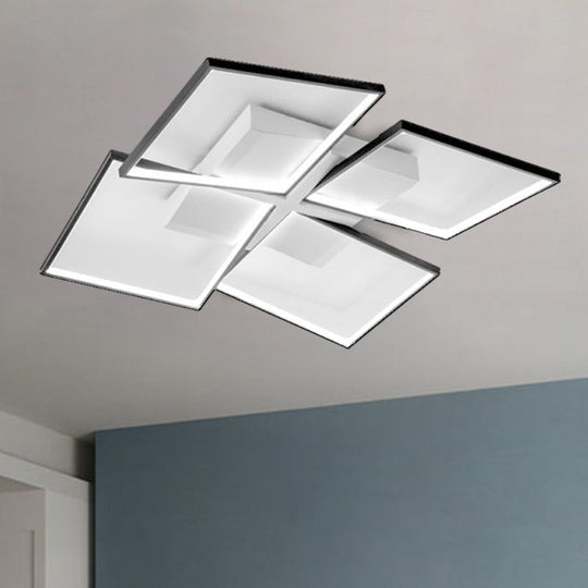 Minimalist Clear Glass Led Semi - Mount Ceiling Lamp In Warm/White/3 Colors 35.5’/26.5’ Long