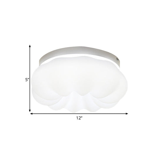 Cloud - Like Ceiling Lamp: Simplicity Led Flush Mount Fixture In 3 Colors 12’/18’ Width