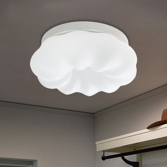 Cloud - Like Ceiling Lamp: Simplicity Led Flush Mount Fixture In 3 Colors 12’/18’ Width