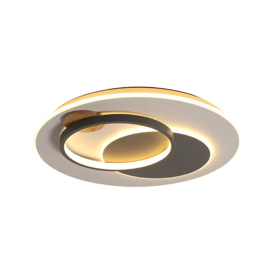 Minimalist Black Multi-Ring Led Ceiling Fixture - 16.5/20.5 Diameter Flush Mount Lamp In
