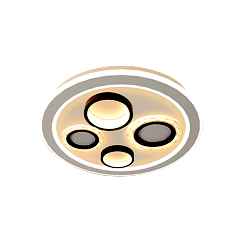 Circular Modernist Led Black Ceiling Light Fixture For Bedroom 16.5’/20.5’ Diameter