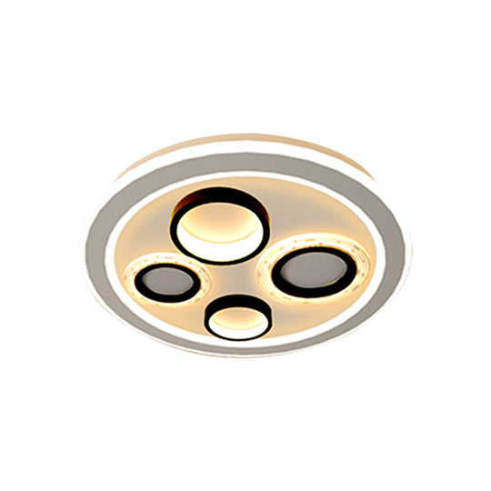 Circular Modernist Led Black Ceiling Light Fixture For Bedroom 16.5’/20.5’ Diameter