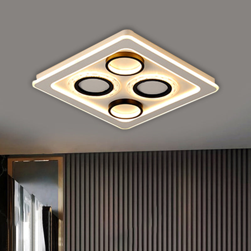 16.5’/20.5’ Nordic Squared Flush Lamp Led Ceiling Light Black & White 3 Color Options
