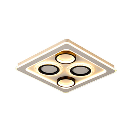 16.5/20.5 Nordic Squared Flush Lamp Led Ceiling Light Black & White 3 Color Options