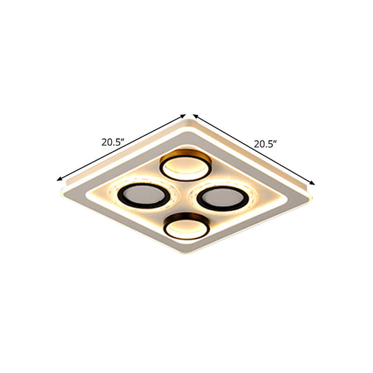 16.5’/20.5’ Nordic Squared Flush Lamp Led Ceiling Light Black & White 3 Color Options