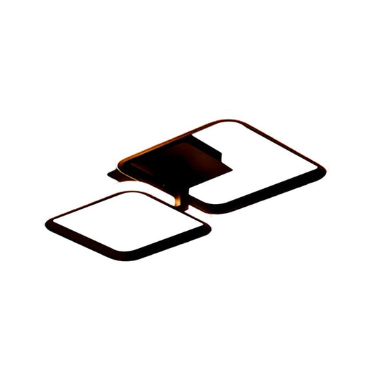 Minimalistic Acrylic Square Flush Mount Led Ceiling Light - Warm/White 21’/23.5’ Long