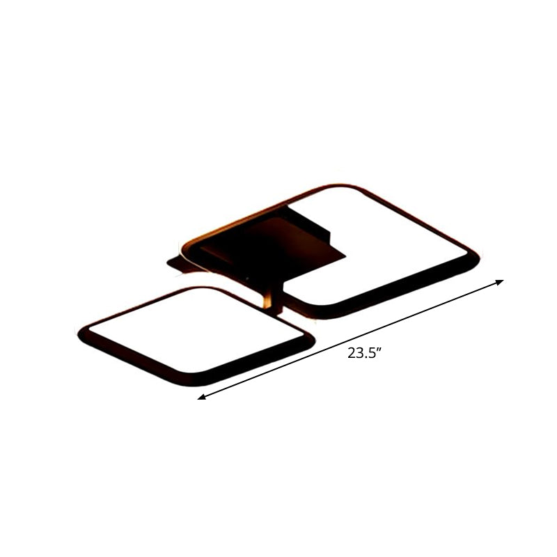 Minimalistic Acrylic Square Flush Mount Led Ceiling Light - Warm/White 21/23.5 Long