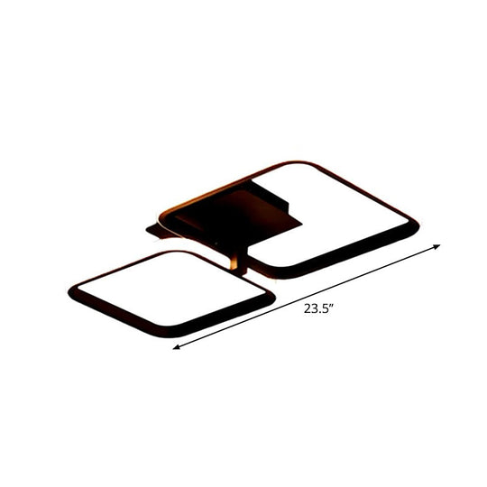 Minimalistic Acrylic Square Flush Mount Led Ceiling Light - Warm/White 21/23.5 Long