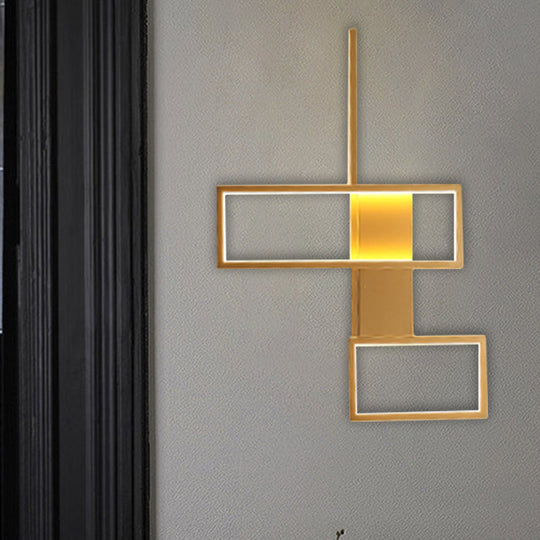 Sleek Black/Gold Rectangle Semi Flush Led Ceiling Light - 19’/27.5’/35.5’ L Easy - To -