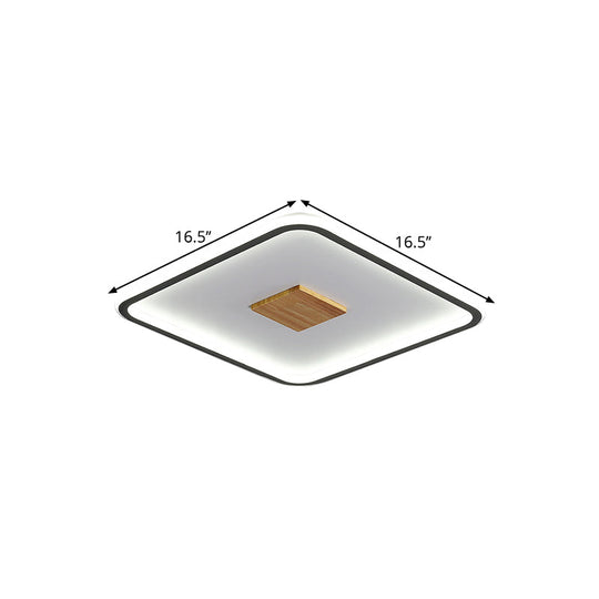 Modernist Metallic Ultrathin Square Ceiling Lamp In Black - White With Led Flush Mount Fixture