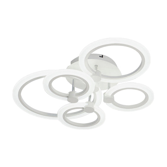 Acrylic Flush Ceiling Light With Multi - Tiered Led And Warm/White/Natural - Available In 3/5/7