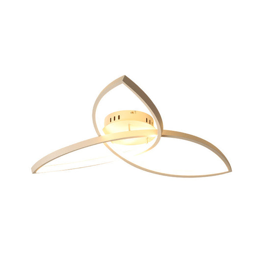 Contemporary Metallic Petal Flush Lamp - 23’/29’ W Led Close To Ceiling Light In Black/White