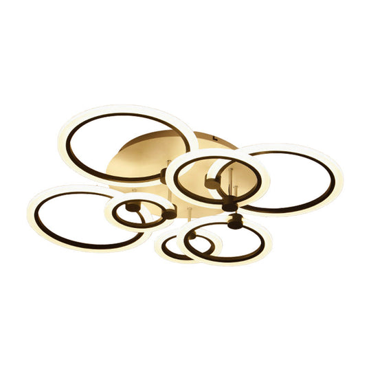 Acrylic Flush Ceiling Light With Multi - Tiered Led And Warm/White/Natural - Available In 3/5/7