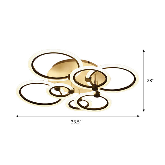 Acrylic Flush Ceiling Light With Multi - Tiered Led And Warm/White/Natural - Available In 3/5/7