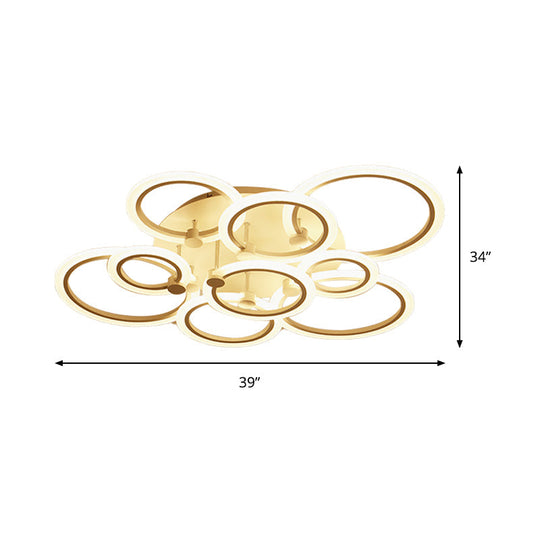 Acrylic Flush Ceiling Light With Multi - Tiered Led And Warm/White/Natural - Available In 3/5/7