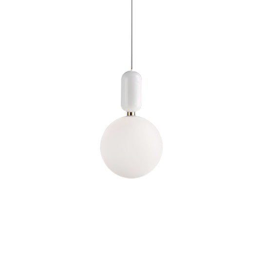 Modern Black/Gold/White Ball Pendant Light With Milky Glass Led - 1 6’/8’/12’ Wide Ceiling Fixture