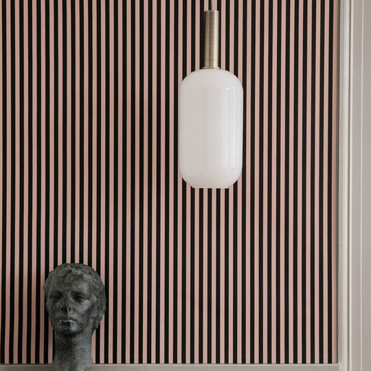 Modern White Glass Pendant Light With Brass Led: Globe/Ellipsoid/Dome Design / Ellipsoidal