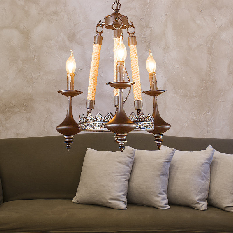 Vintage Industrial Pendant Light With Exposed Bulbs - 3/6 Heads Metal Ceiling Fixture For Living