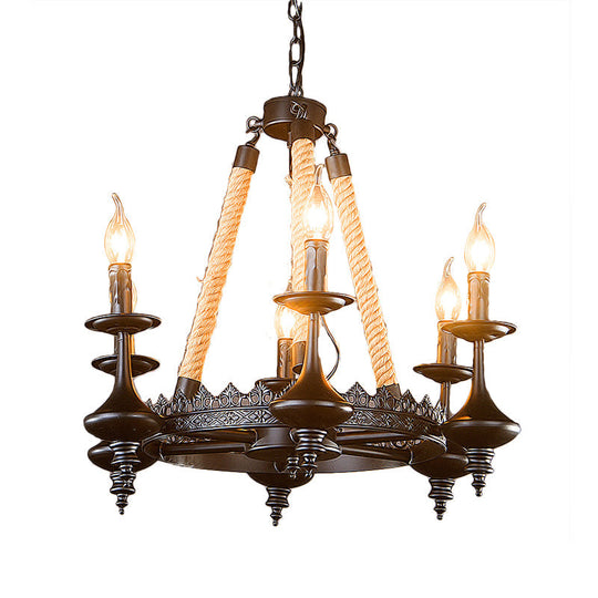 Vintage Industrial Pendant Light With Exposed Bulbs - 3/6 Heads Metal Ceiling Fixture For Living