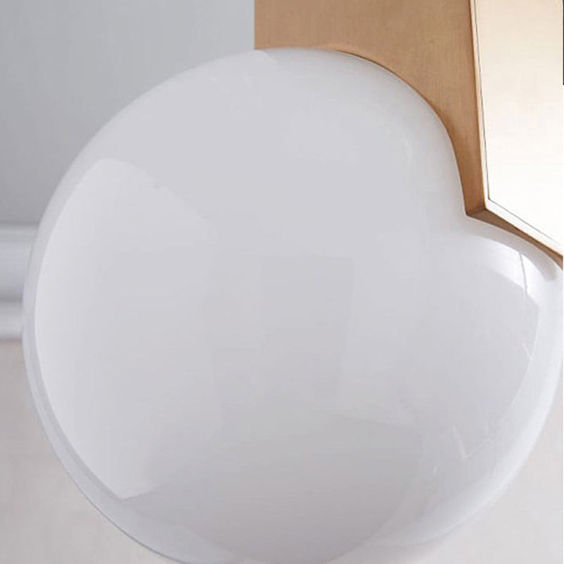 Contemporary White Glass Pendant Light With Gold Finish
