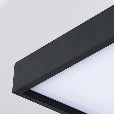 Contemporary Black Square Flush Light With Acrylic Shade - Led Bedroom Ceiling Fixture (16/19.5