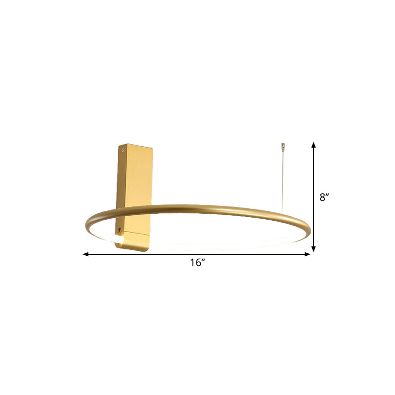 16’/23.5’ Wide Ring Led Flush Mount Ceiling Lamp In Modern Metallic Black/White/Gold Finishes