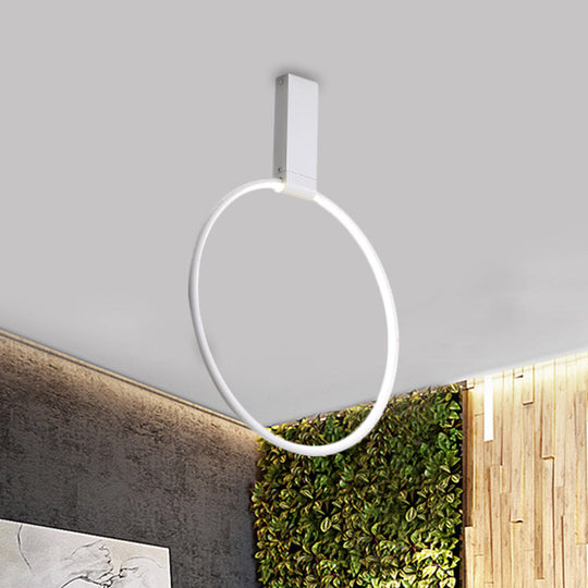 16’/23.5’ Wide Ring Led Flush Mount Ceiling Lamp In Modern Metallic Black/White/Gold Finishes