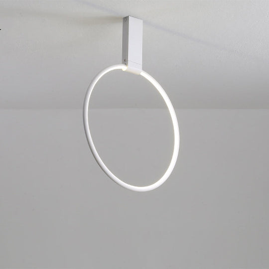 16’/23.5’ Wide Ring Led Flush Mount Ceiling Lamp In Modern Metallic Black/White/Gold Finishes