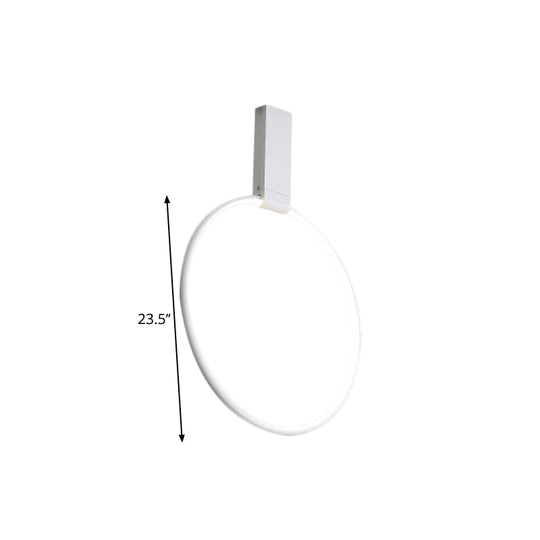 16’/23.5’ Wide Ring Led Flush Mount Ceiling Lamp In Modern Metallic Black/White/Gold Finishes