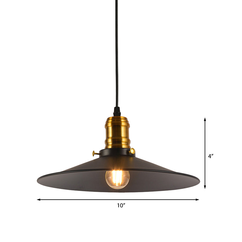 Metallic Cone Hanging Light - Industrial Style Pack Of 1/2/3 8.5’/10’ Wide Black Finish