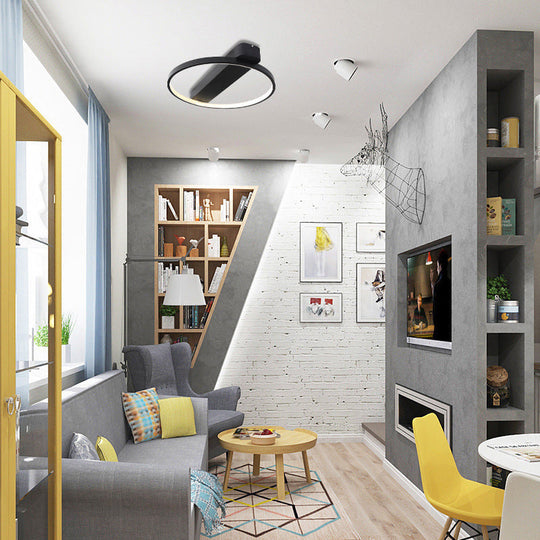 Modern Ring Acrylic Flush Light: 18’/25.5’ Wide Led Ceiling Fixture For Living Room