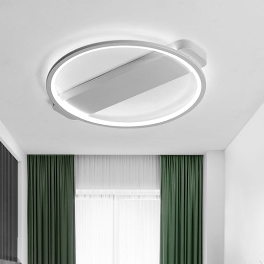 Modern Ring Acrylic Flush Light: 18’/25.5’ Wide Led Ceiling Fixture For Living Room (Black/White)
