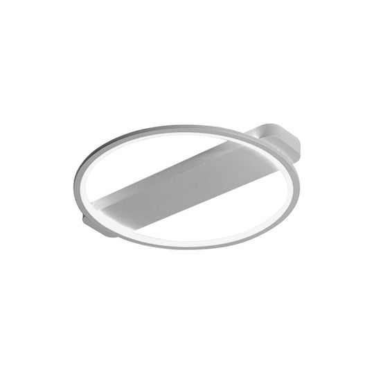 Modern Ring Acrylic Flush Light: 18’/25.5’ Wide Led Ceiling Fixture For Living Room (Black/White)