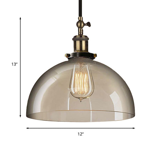Brass Dome Pendant Ceiling Light With Clear Glass And 1 - Perfect For Dining Room