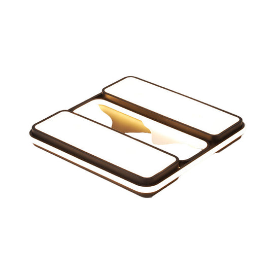 Modernist Led Black Flush Mount Ceiling Light In Warm/White 16.5’/20.5’/35.5’ Wide