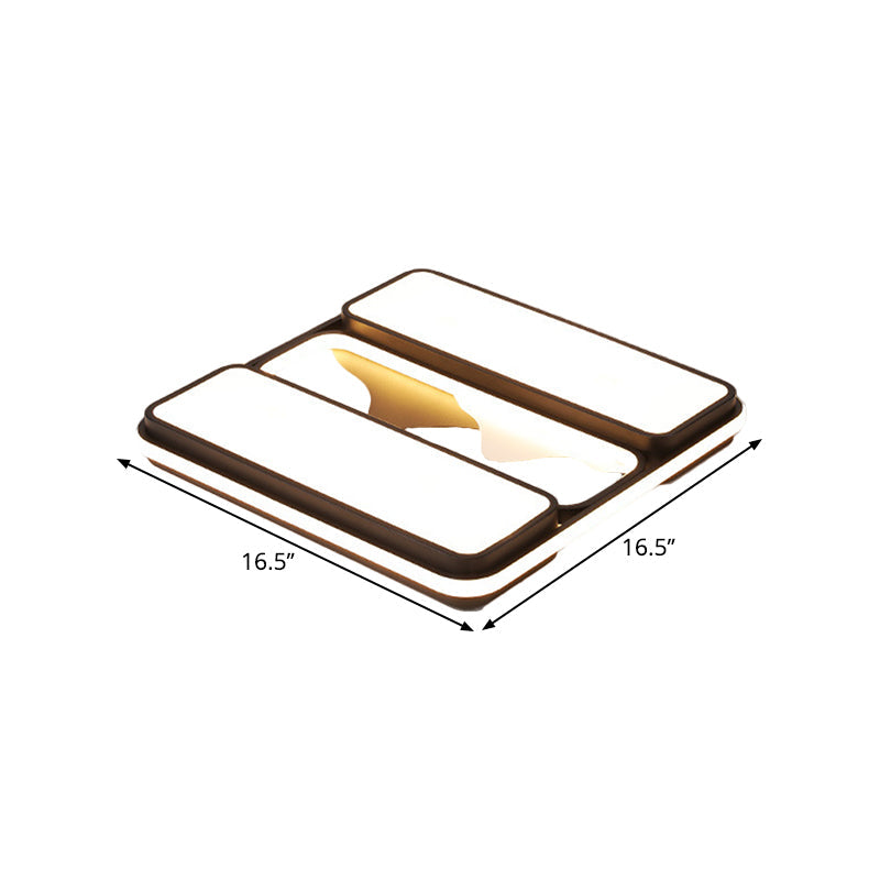 Modernist Led Black Flush Mount Ceiling Light In Warm/White 16.5’/20.5’/35.5’ Wide